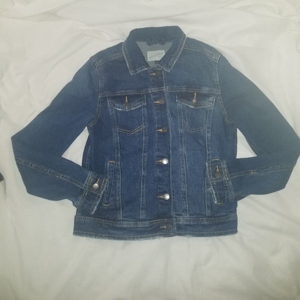 Universal Thread Destressed Denim Jacket - image 1